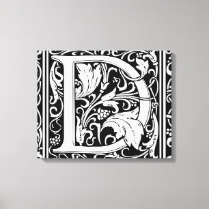 Impressão Em Tela Letra D Monograma Medieval Arte Nova