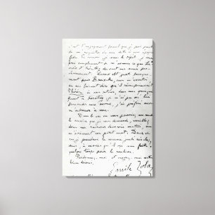 Impressão Em Tela Letra de Zola a Edouard Manet 1868