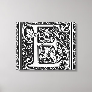 Impressão Em Tela Letra E Monograma Medieval Arte Nova