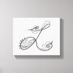 Impressão Em Tela Letra extravagante L do alfabeto