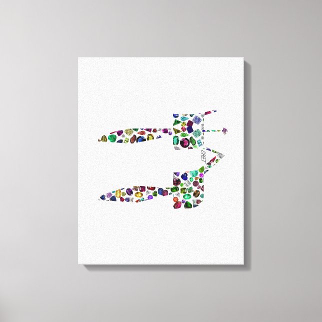 Impressão Em Tela Letra hebraica 'CHET' (Frente)