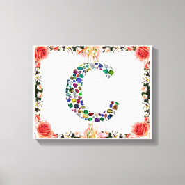 Impressão Em Tela Letra inicial C