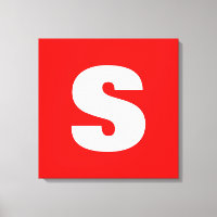 Letra inicial Monograma Estilo moderno Branco verm