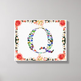 Impressão Em Tela Letra inicial Q