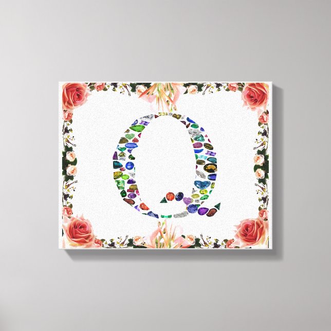 Impressão Em Tela Letra inicial Q (Frente)