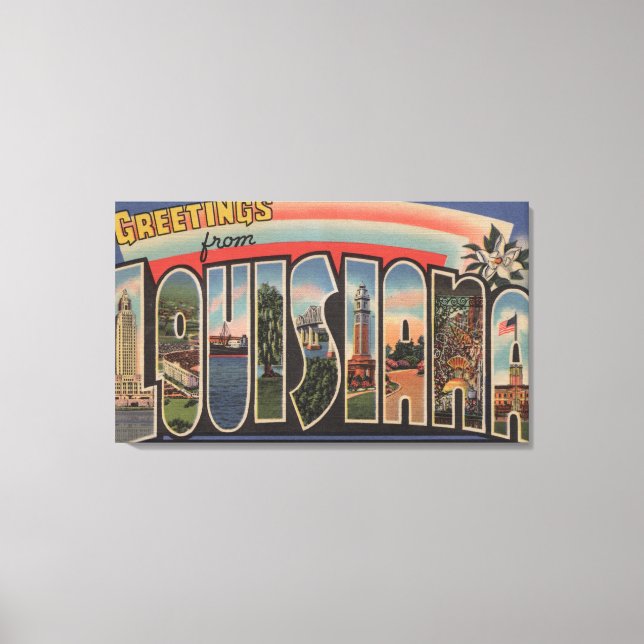 Impressão Em Tela Letra Larga Louisiana CenasLouisiana (Frente)