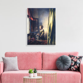 Impressão Em Tela Letra Moça por Janela Aberta | Vermeer |