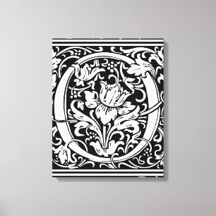 Impressão Em Tela Letra O Monograma Medieval Art Nouveau