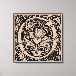 Impressão Em Tela Letra O Monograma Medieval Arte Nova