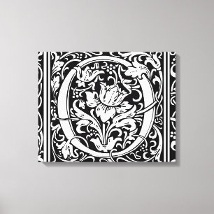 Impressão Em Tela Letra O Monograma Medieval Arte Nova