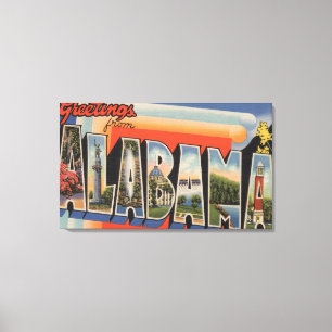 Impressão Em Tela Letra ScenesAlabama de AlabamaLarge