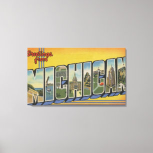 Impressão Em Tela Letra ScenesMichigan de MichiganLarge