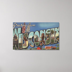 Impressão Em Tela Letra ScenesWisconsin de WisconsinLarge