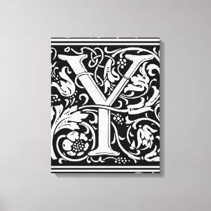 Impressão Em Tela Letra Y Monograma Medieval Arte Nova