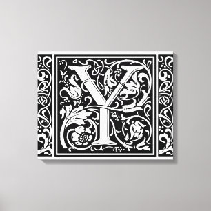 Impressão Em Tela Letra Y Monograma Medieval Arte Nova