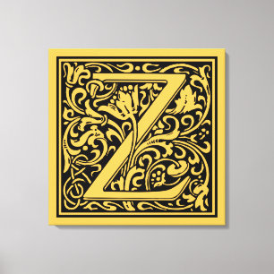 Impressão Em Tela Letra Z Monograma Medieval Arte Nova