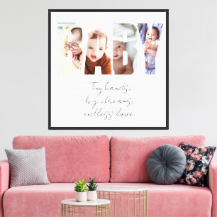 Impressão Em Tela Letras de Fotos Personalizáveis 'BEBÊ' Berçários A