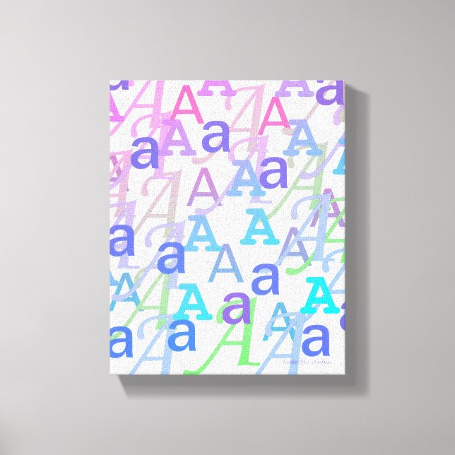 Impressão Em Tela Letter Confetti "A" (Frente)