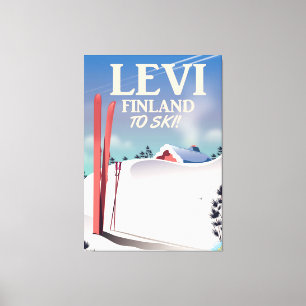 Impressão Em Tela Levi, poster de viagens do esqui de Finlandia
