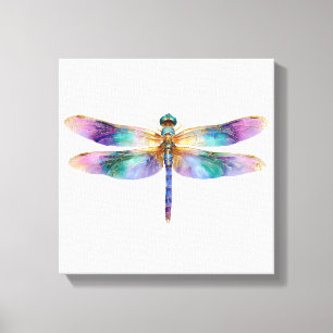 Impressão Em Tela Libélula Colorida – Arte da Natureza Iridescente
