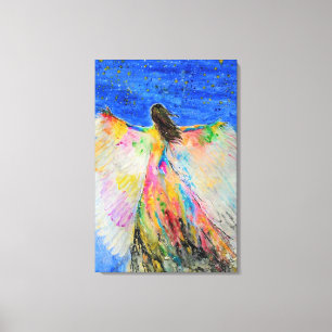 Impressão Em Tela Liberdade Colorida - Pintura em Aquarela