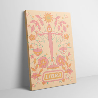 Impressão Em Tela Libra Celestial Zodiac Pastel Sonha Artes Murais