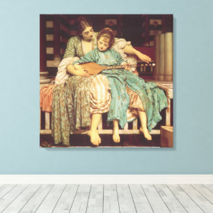 Impressão Em Tela Lição de Música por Lord Frederic Leighton