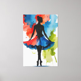 Impressão Em Tela lienzo Bailarina arte abstracto en acuarela