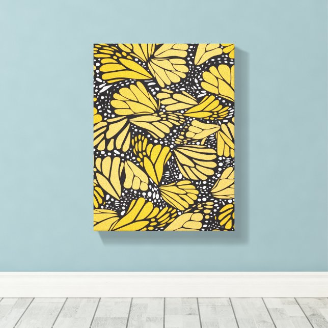 Impressão Em Tela Lienzo estampado mariposa monarca (Insitu(piso de madeira))