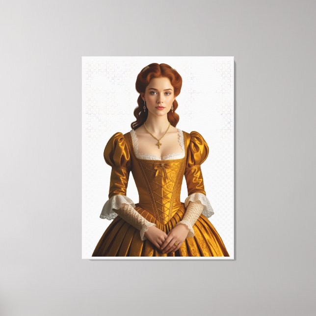 Impressão Em Tela Lienzo Sumérgete en la elegancia vestido dorado (Frente)