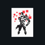 Impressão Em Tela Liga da Justiça | Cyborg Digital Noir Pop Art<br><div class="desc">Veja este estilo noir da arte cômica Cyborg da Liga da Justiça,  em pé com o seu canhão cibernético à vontade. Este gráfico preto e branco é compensado por seus aprimoramentos cibernéticos vermelhos e quadrados digitais vermelhos no fundo.</div>