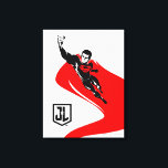 Impressão Em Tela Liga da Justiça | Superman Flying Noir Pop Art<br><div class="desc">Vejam este desenho do Super-Homem da Liga da Justiça estilo pop, enquanto ele voa pelo ar. Este desenho preto e branco é deslocado por sua capa vermelha brilhante e o logotipo S-Shield vermelho em seu peito.</div>
