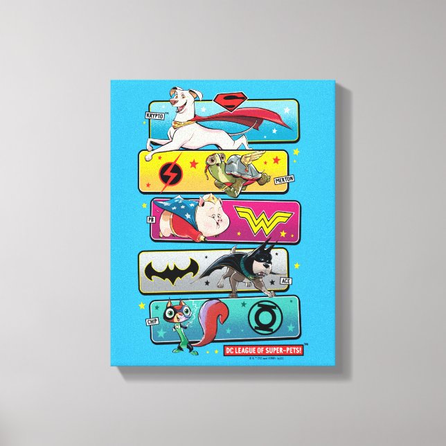 Impressão Em Tela Liga DC de Painéis Super Pets (Frente)