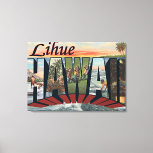 Impressão Em Tela Lihue, letra ScenesLihue de HawaiiLarge, HI