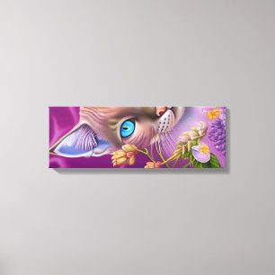 Impressão Em Tela Lilac Lynx aponta o gato siamês em roxo