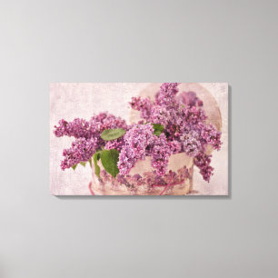 Impressão Em Tela Lilacs em uma caixa do chapéu do Victorian