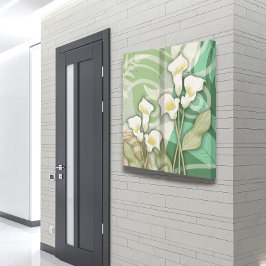 Impressão Em Tela Lilases Brancas 60x60 Painel Duplo de Tela