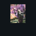 Impressão Em Tela Lilases em uma janela | Mary Cassatt<br><div class="desc">Lilases em uma Janela (1880) de Mary Cassatt é uma delicada pintura de vida estática que apresenta um vaso cheio de lilases vibrantes colocadas perto de uma janela. O trabalho de arte capta a beleza de flores frescas e a suave filtragem de luz através do vidro, evocando um senso de...</div>