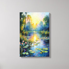 Impressão Em Tela Lily Pond inspirado no Monet no Impressionista do