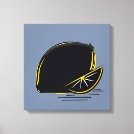 Impressão Em Tela Limão Escuro – Arte Gráfica Minimalista
