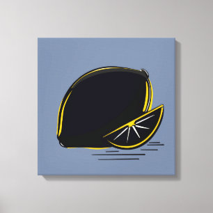 Impressão Em Tela Limão Escuro – Arte Gráfica Minimalista
