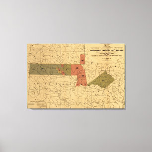 Impressão Em Tela Limites anteriores de "nação Cherokee" de indian