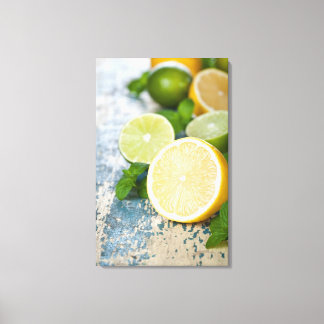 Impressão Em Tela Limões E Limões Com Casa Fresca