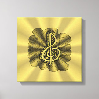 Impressão Em Tela Limpeza Dourada de Treble de Música Personalizada