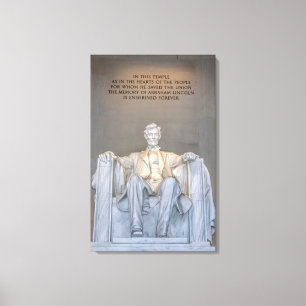 Impressão Em Tela Lincoln Memorial Statu Com Inscrição De Cotação