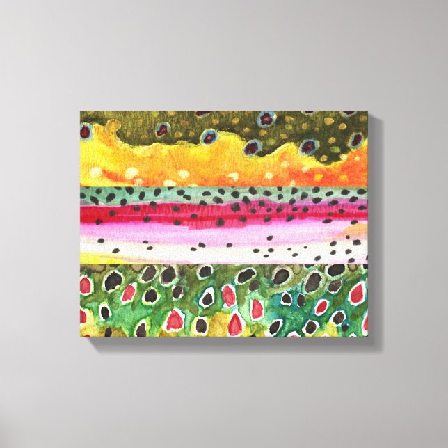 Impressão Em Tela Linda Arte Truta (Frente)