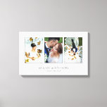 Impressão Em Tela Linda Colagem de Fotos de Casamento<br><div class="desc">Impressão de tela com uma colagem de fotos de casamento com três de suas fotos,  dentro,  cinza fina,  em um impressão branco. Personalize com três fotos de casamento,  seus nomes e data de casamento!</div>