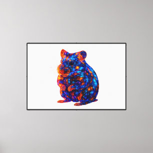 Impressão Em Tela Linda e brilhante Arte de Hamster