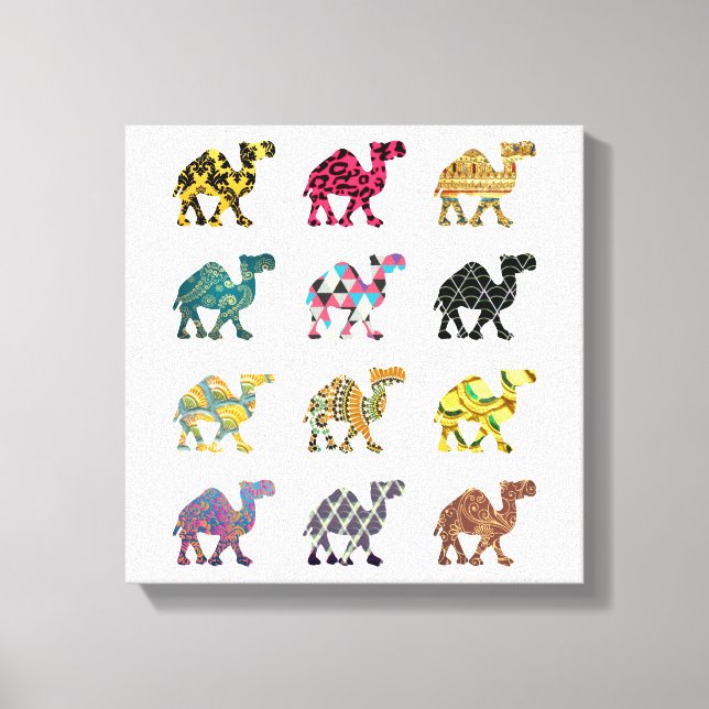 Impressão Em Tela Linda e divertida arte de camelo (Frente)