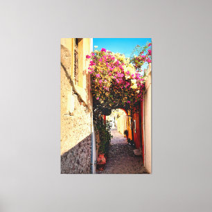 Impressão Em Tela Linda estrada em Santorini, Grécia